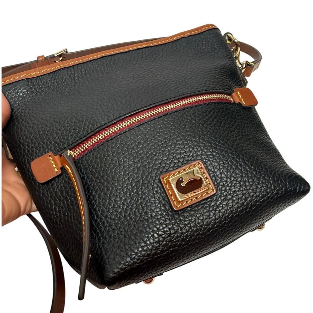 NEW! Dooney & Bourke Black Camden Pebblie Mini Hobo Leather Crossbody Bag - Picture 3 of 10